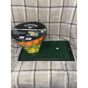 Callaway Assorted Soft Flight Golf Balls & Launch Zone Hitting Mat W/Rubber Back
